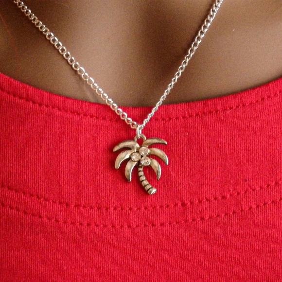 Crystal Palm Tree necklace 3040 - Picture 2 of 3
